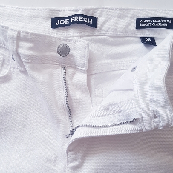 JOE FRESH White Slim Fit Raw Hem Denim Jeans - Picture 4 of 8